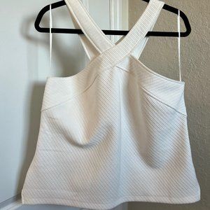 Anthropologie White Criss Cross Halter Top - Sz XL - FREE SHIPPING!